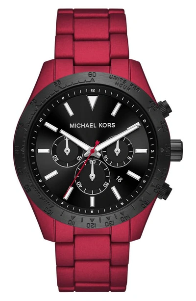 Michael Kors Layton Chronograph Matte Red Stainless Steel Watch