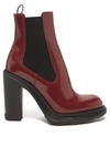 Alexander Mcqueen Tread-sole Patent-leather Ankle Boots In Red