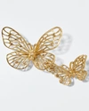 Oscar De La Renta Goldtone Rhinestone Butterfly Brooch In Topaz