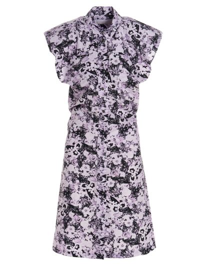 Remain Birger Christensen Marika Printed Cotton Dress In Lilac