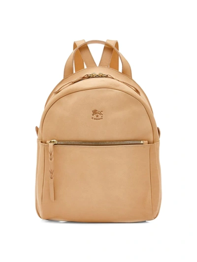 Il Bisonte Lungarno Leather Backpack In Natural