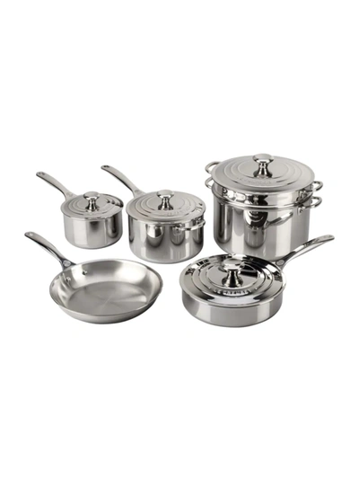 Le Creuset 10-piece Stainless Steel Cookware Set In Nocolor
