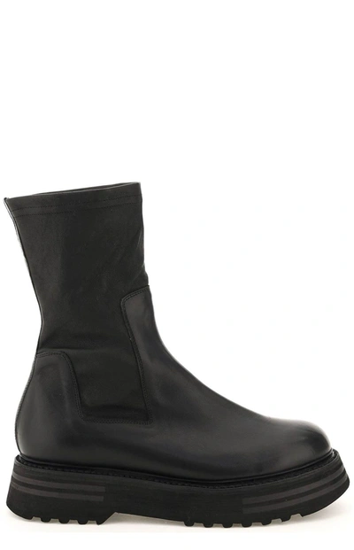 Guidi Leather Ankle Boots In Black