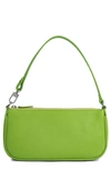 By Far Rachel Croc Embossed Leather Bag In Green
