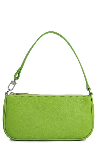 By Far Rachel Croc Embossed Leather Bag In Pistachio
