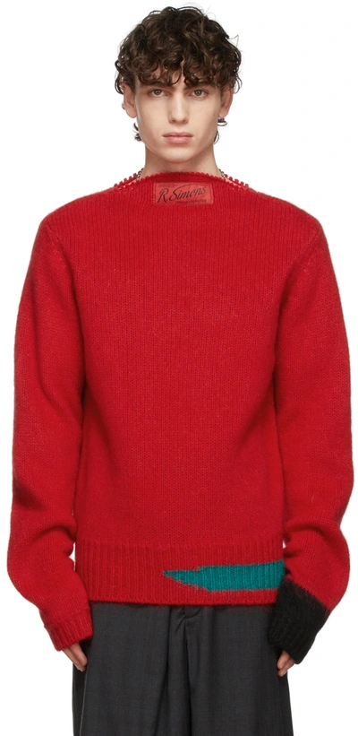 Raf Simons Red Vintage Knit Sweater | ModeSens