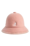 Kangol Stripe Casual Wool Hat In Dr669dusty Rose/off White