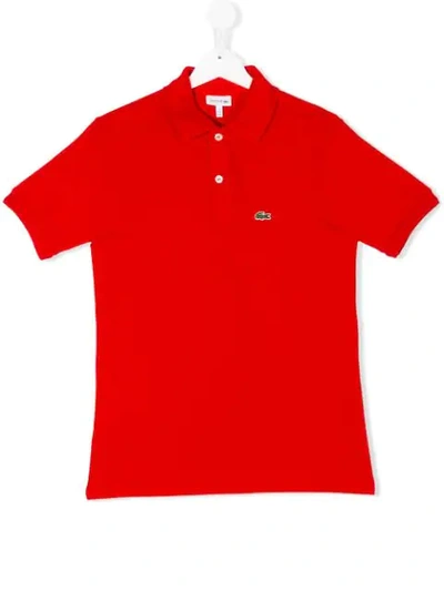Lacoste Kids' Logo Embroidery Polo Shirt In Red