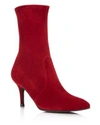 Stuart Weitzman Red Suede Ankle Boots In Wine