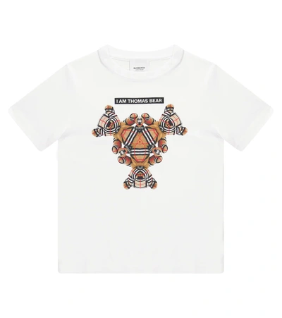 Burberry Kids' Classic Bear Print Cotton T-shirt In White