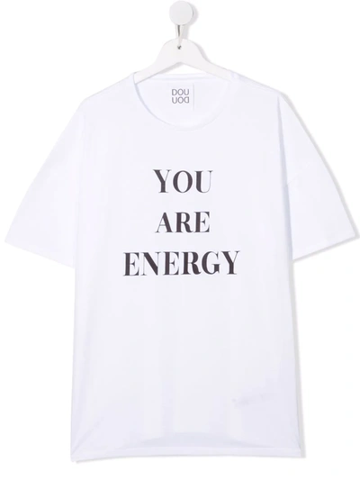 Douuod Teen Graphic-print Cotton T-shirt In White