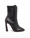 Christian Louboutin Adoxa Suede Zip Ankle Booties In Bk01 Black