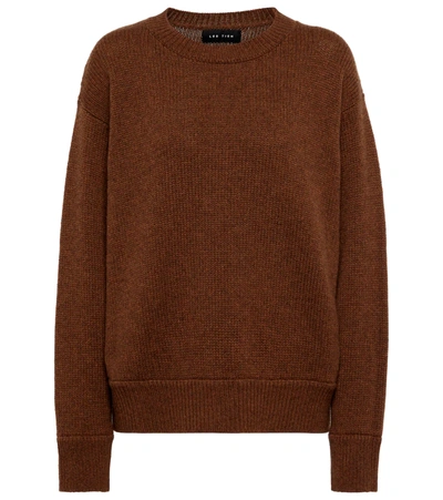 Les Tien Cashmere Knit Sweater In Speckled Mahogany