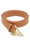 Bottega Veneta Leather Belt In Clay/ Gold