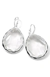 Ippolita Rock Candy Large Teardrop Earrings In Silver/ Clear Quartz
