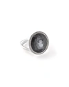 Ippolita Stella Ring In Hematite Doublet With Diamonds In Sterling Silver In Black/silver