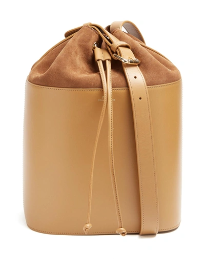 A.p.c. Claire Leather And Suede Bucket Bag In Khaki ModeSens