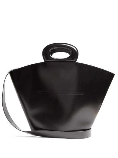 Lemaire Basket Leather Tote In Black