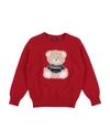 Il Gufo Kids' Sweater With Embroidery In Red