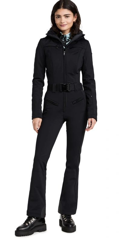 Goldbergh Premium Logo-jacquard Belted Softshell Ski Suit In Black