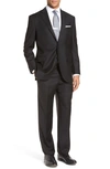 Peter Millar Flynn Classic Fit Solid Wool Suit In Black