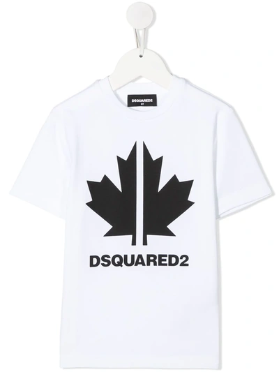 Dsquared2 Kids' Logo Print T-shirt In White