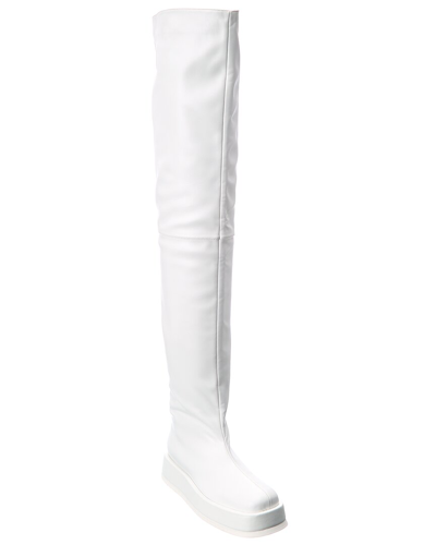 Gia Borghini X Rhw Rosie 10 Leather Thigh-high Boot In White