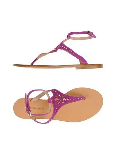 Vanessa Bruno Toe Strap Sandals In Purple