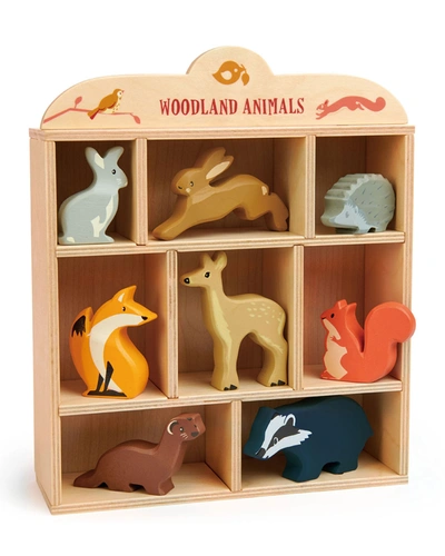 Tender Leaf Toys Kid's 8-piece Woodland Animals Toy Set W/ Display Shelf