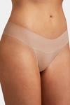 Hanky Panky Breathesoft Natural Rise Thong In Brown
