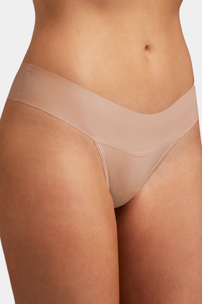 Hanky Panky Breathesoft Natural Rise Thong In Brown