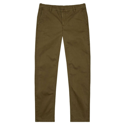 Nudie Jeans Easy Alvin Olive Slim-leg Cotton Chinos In Green