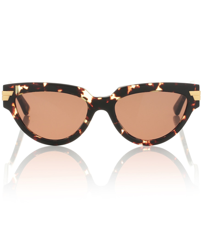 Bottega Veneta Cat-eye Sunglasses In 002 Shiny Spotted