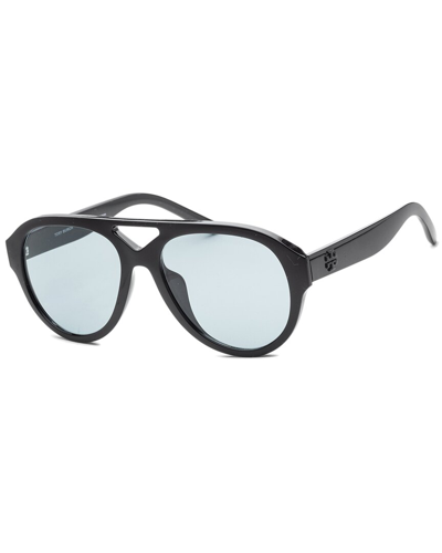 Tory Burch Sky Blue Solid Aviator Ladies Sunglasses Ty9069u 187302 55 In Black
