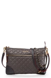 Mz Wallace Crosby Slim Quilted Crossbody In Magnet/gold