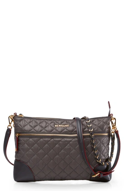 Mz Wallace Crosby Slim Quilted Crossbody In Magnet/gold
