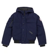 Canada Goose Kids' Rundle Hooded Shell-down Bomber Jacket 7-16 Years In Atlantic Navy