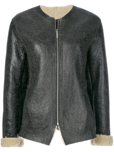 Isabel Marant Étoile Izy Reversible Leather And Shearling Jacket In Black