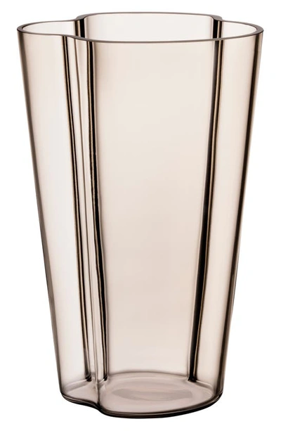 Iittala Alvar Aalto Glass Vase In Ecru