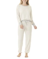 Splendid Women's Westport Long Sleeve Pajama Set In Sand Leopard