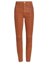 7 For All Mankind High-rise Stretch Coated Skinny Jeans In Coated Spice