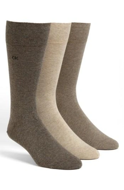 Calvin Klein Assorted 3-pack Socks In Assorted Brown