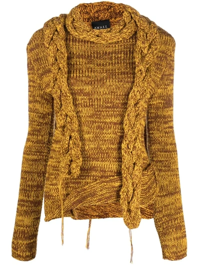 A.w.a.k.e. Asymmetric Knitted Jumper In Yellow