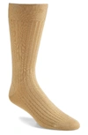 Pantherella Cotton Blend Mid Calf Dress Socks In Light Khaki 08