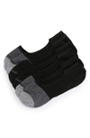 Calvin Klein 3-pack No-show Socks In Gray/black