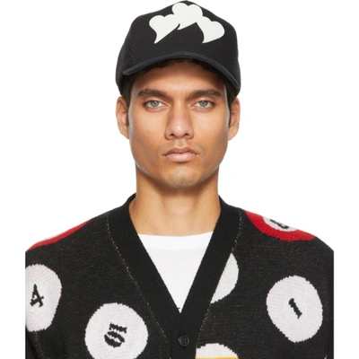 Amiri Leather-trimmed Cotton-twill And Mesh Trucker Hat In Black