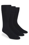 Calvin Klein 3-pack Wide Rib Dress Socks In Navy