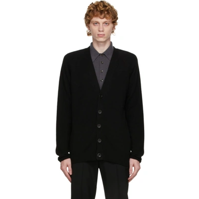 Agnona Black Cashmere & Silk Cardigan In K09 Black