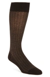 Cole Haan Geometric Dress Socks In Chestnut Heather