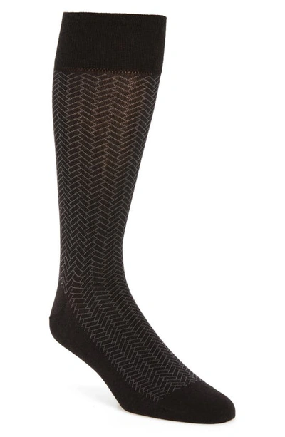 Cole Haan Geometric Dress Socks In Black